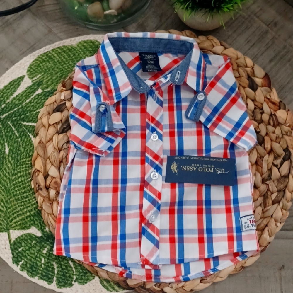 Us Polo dress shirt button down 12m boy
